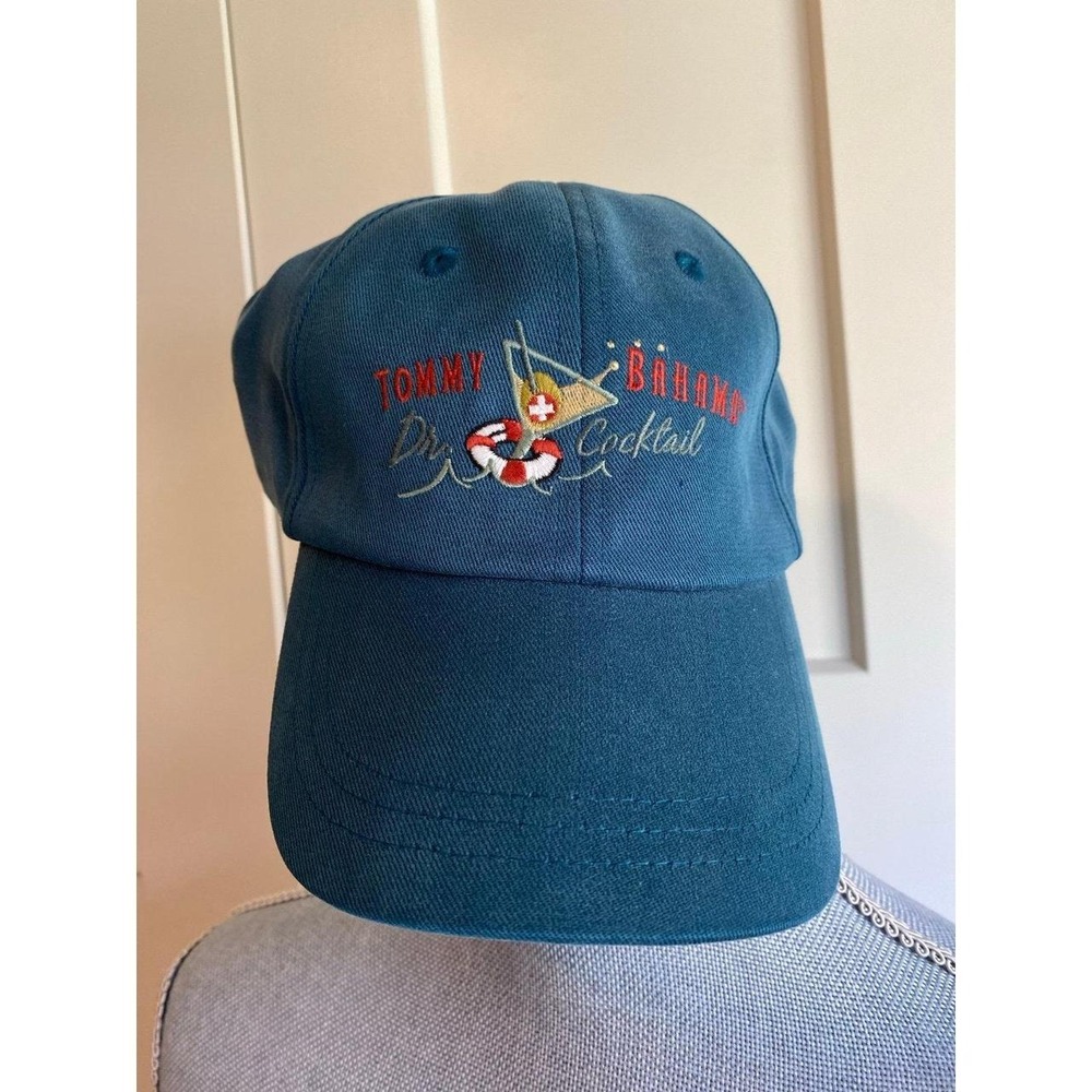 Tommy Bahama Dr Coctail Hat Cap Strapback Adjustable Blue Embroidered sku25